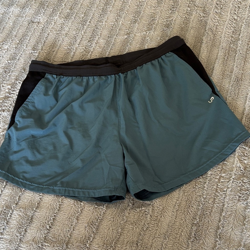Teal and Black Athletic Shorts